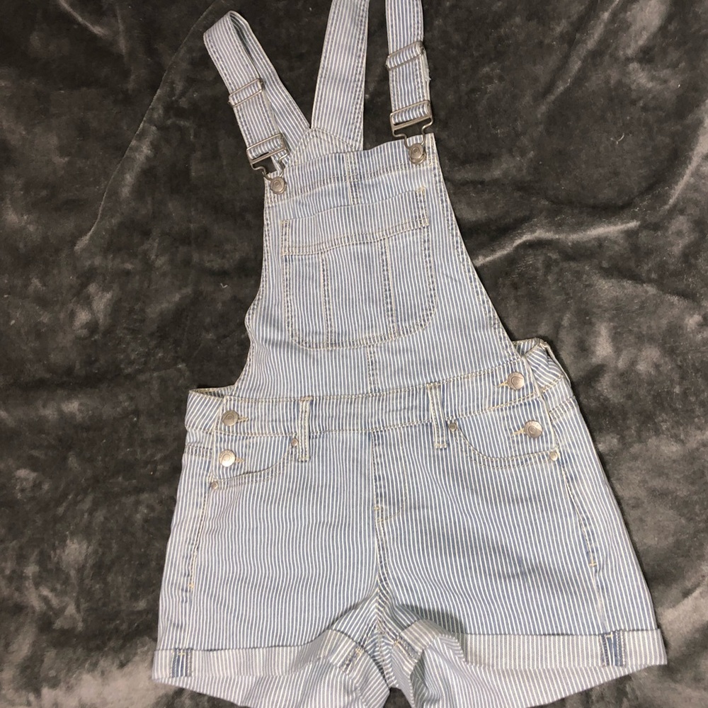 Blue Spice Overall Striped Shorts